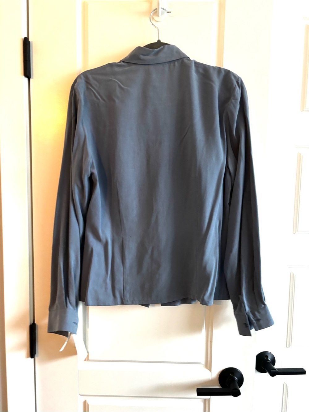 NWT Deadstock Vintage Jeremy Braemar 100% Silk Blouse Dusty Powder Blue S - Picture 3 of 5